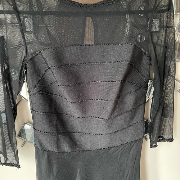 NWT 325$ Cameron Blake by Mon Cheri Sheer Bodice Beaded Dress - Picture 14 of 16
